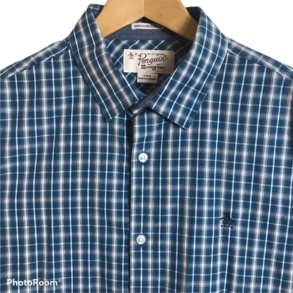 Original Penguin Other - Original Penguin Mens Large Heritage Slim Fit Plaid Long Sleeve Button Up